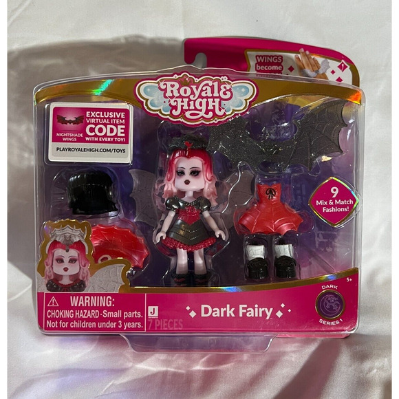 Royale High Dark Fairy Wings Become Rings Exclusive Virtual Code NIB Series 1 - Picture 1 of 12